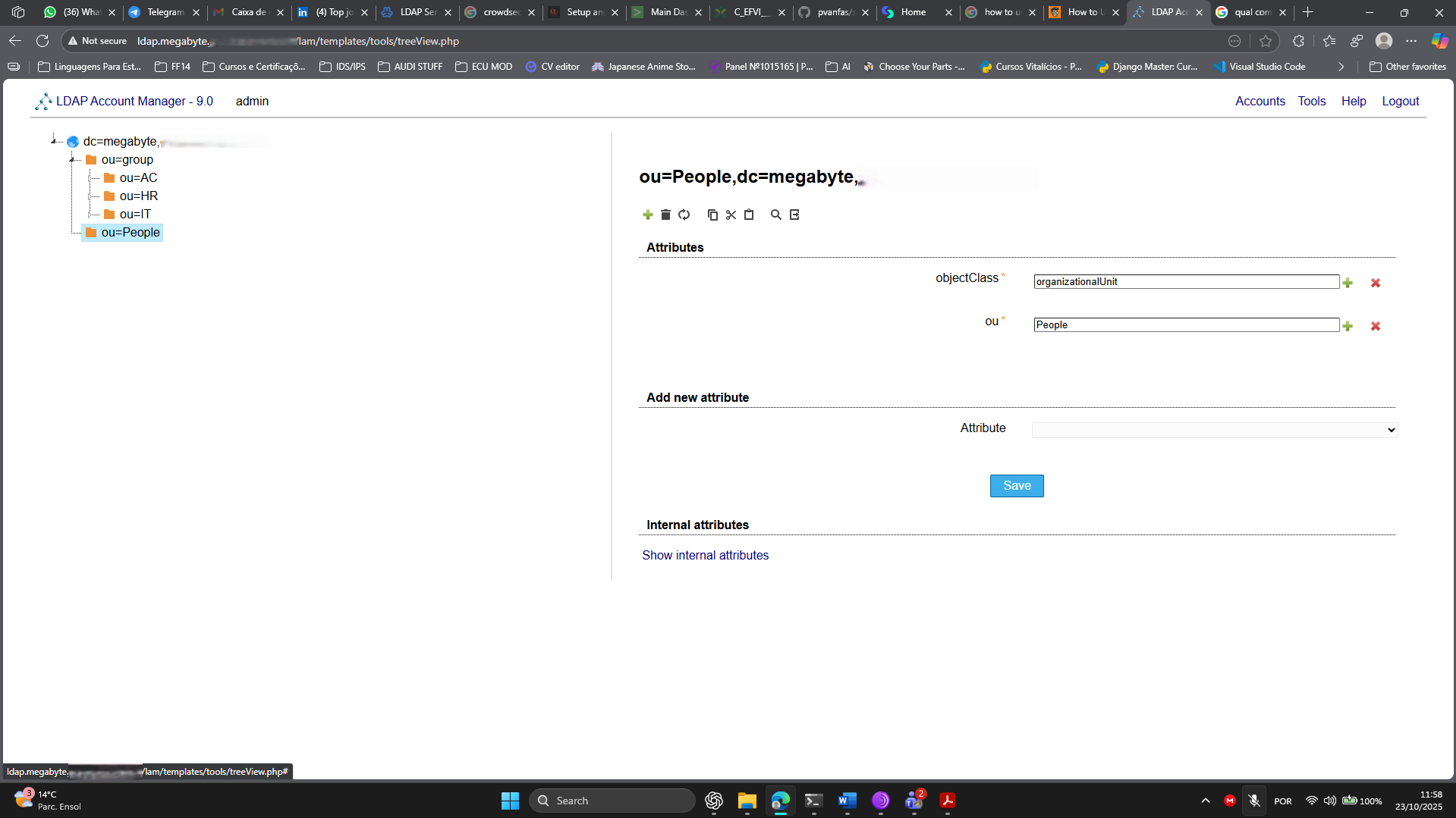 Detalhe de utilizador LDAP